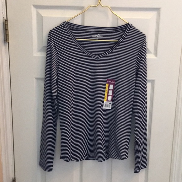 Eddie Bauer Tops - 🌴Eddie Bauer NWT New long sleeve navy striped top
